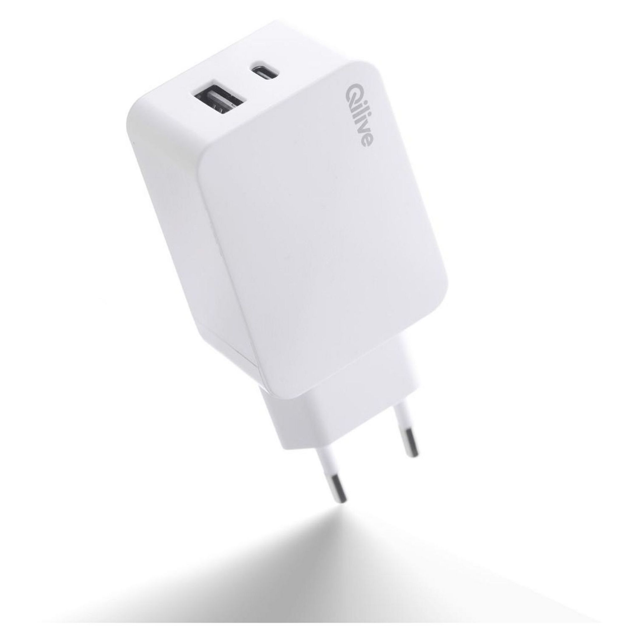 QILIVE Câble Adaptateur USB-C / Lightning 1.2 m Blanc pas cher