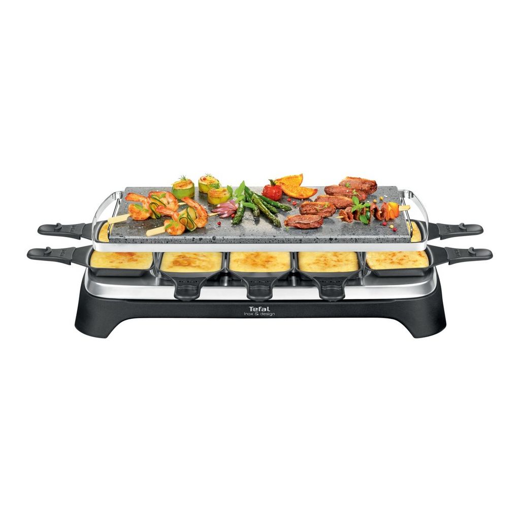 Tefal - appareil à raclette plancha 8 personnes 1100w + grill