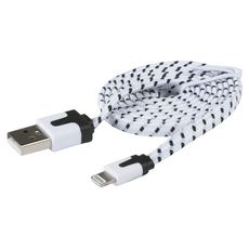GRUNDIG Câble de charge USB vers Lightning - Mâle/mâle - 2 m - Blanc/noir