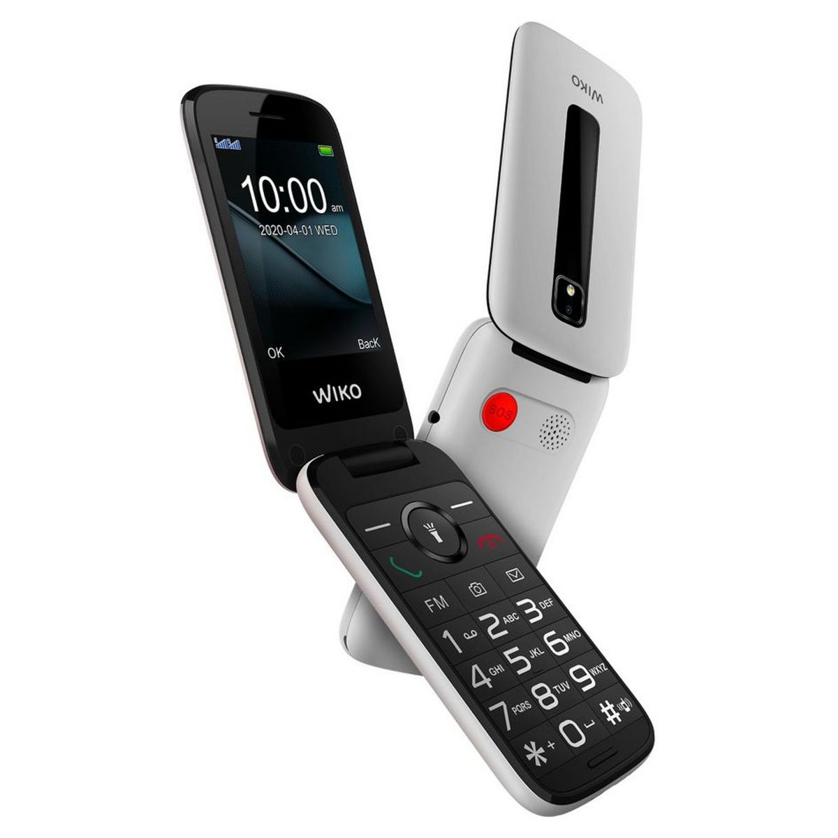 WIKO Téléphone portable F300 LS Blanc - A clapet