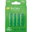 GP Blister 4 piles rechargeables ReCyko+ AA 1300MAH - Vert