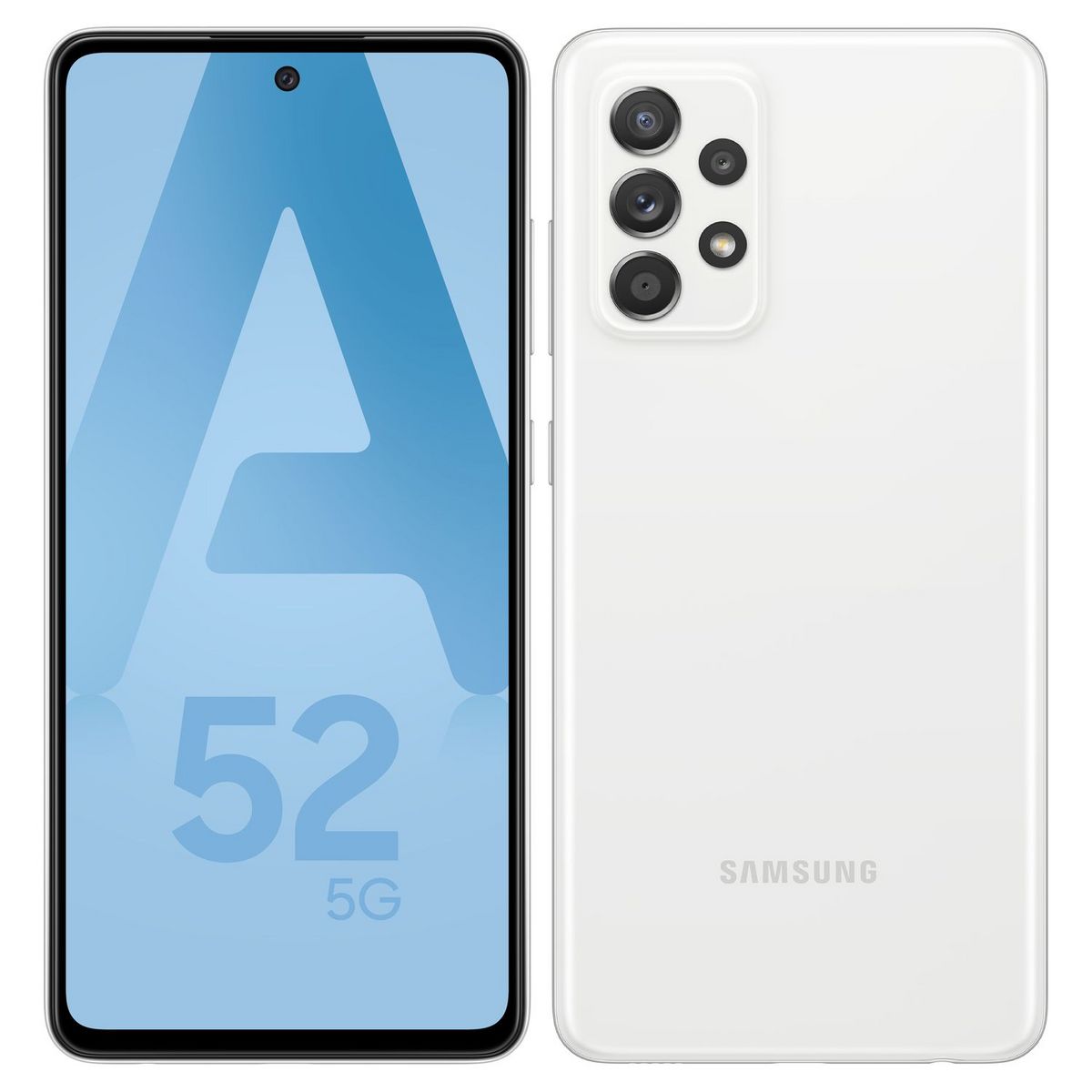 SAMSUNG Smartphone Galaxy A52  5G  128 Go  6.5 pouces Blanc Double NanoSim