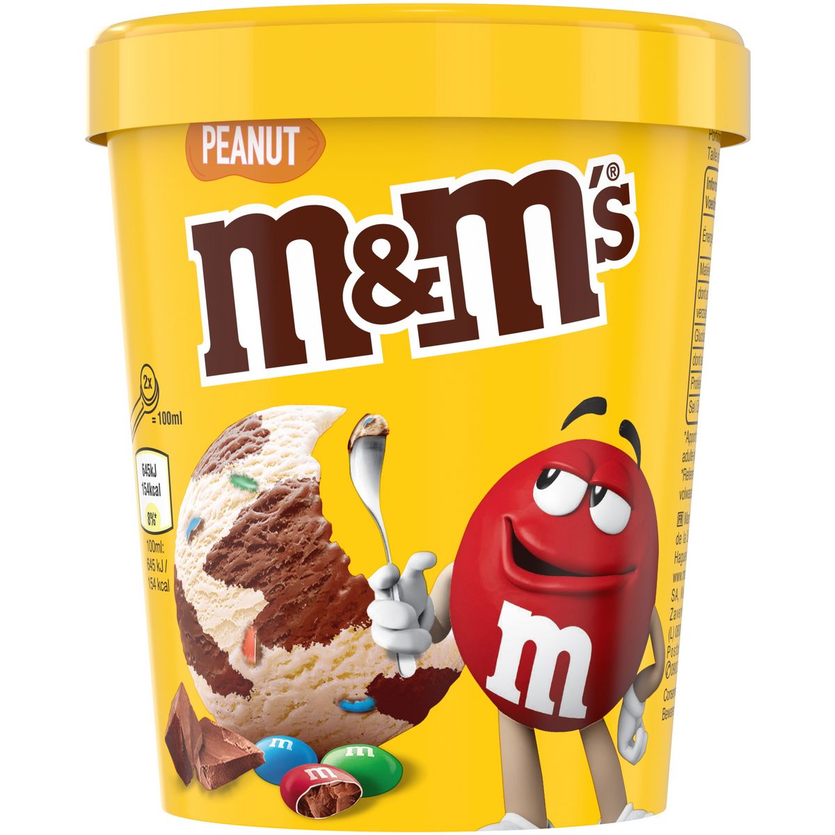 M&M'S Pot de crème glacé à la cacahuète avec bonbons chocolatés 295g