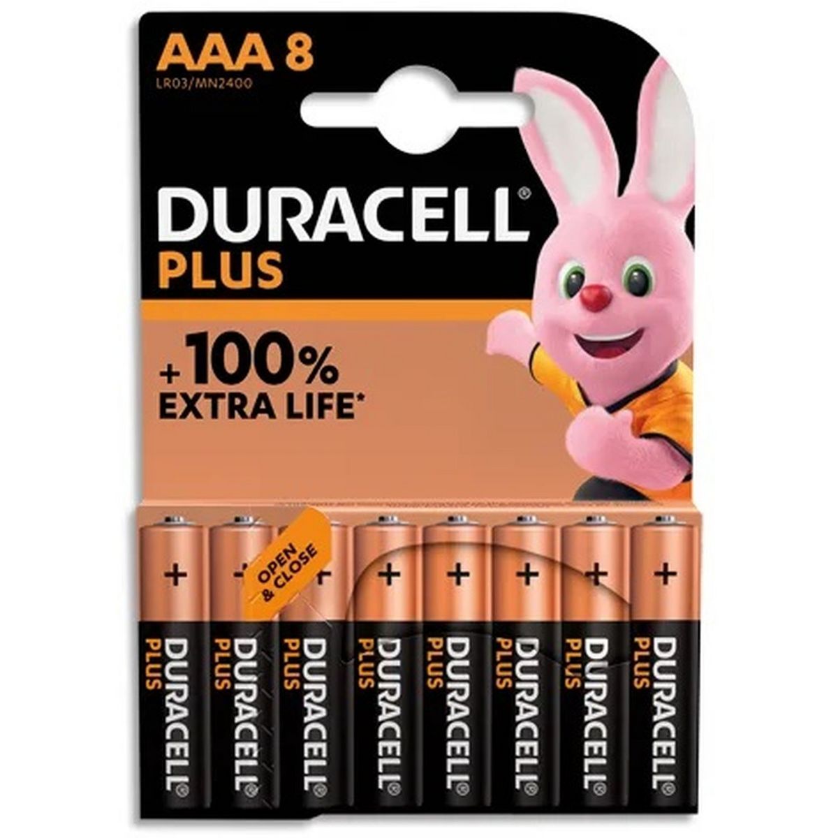 DURACELL Piles Alcalines AAA Plus 100% - Lot de 8 piles