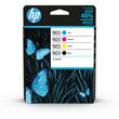 hp pack de 4 cartouches d'encre hp 903 noire, cyan, magenta, jaune authentiques (6zc73ae) pour hp officejet 6950, hp officejet pro 6960 / 6970