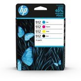 Hp HP 912 Pack de 4 Cartouches d'Encre Noire, Cyan, Magenta, Jaune  Authentiques (6ZC74AE) pour HP OfficeJet Pro 8010 series / 8020 series