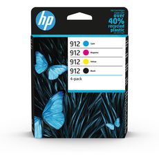 HP Pack de 4 Cartouches d'Encre HP 912 Noire, Cyan, Magenta, Jaune Authentiques (6ZC74AE) pour HP OfficeJet Pro 8010 series / 8020 series