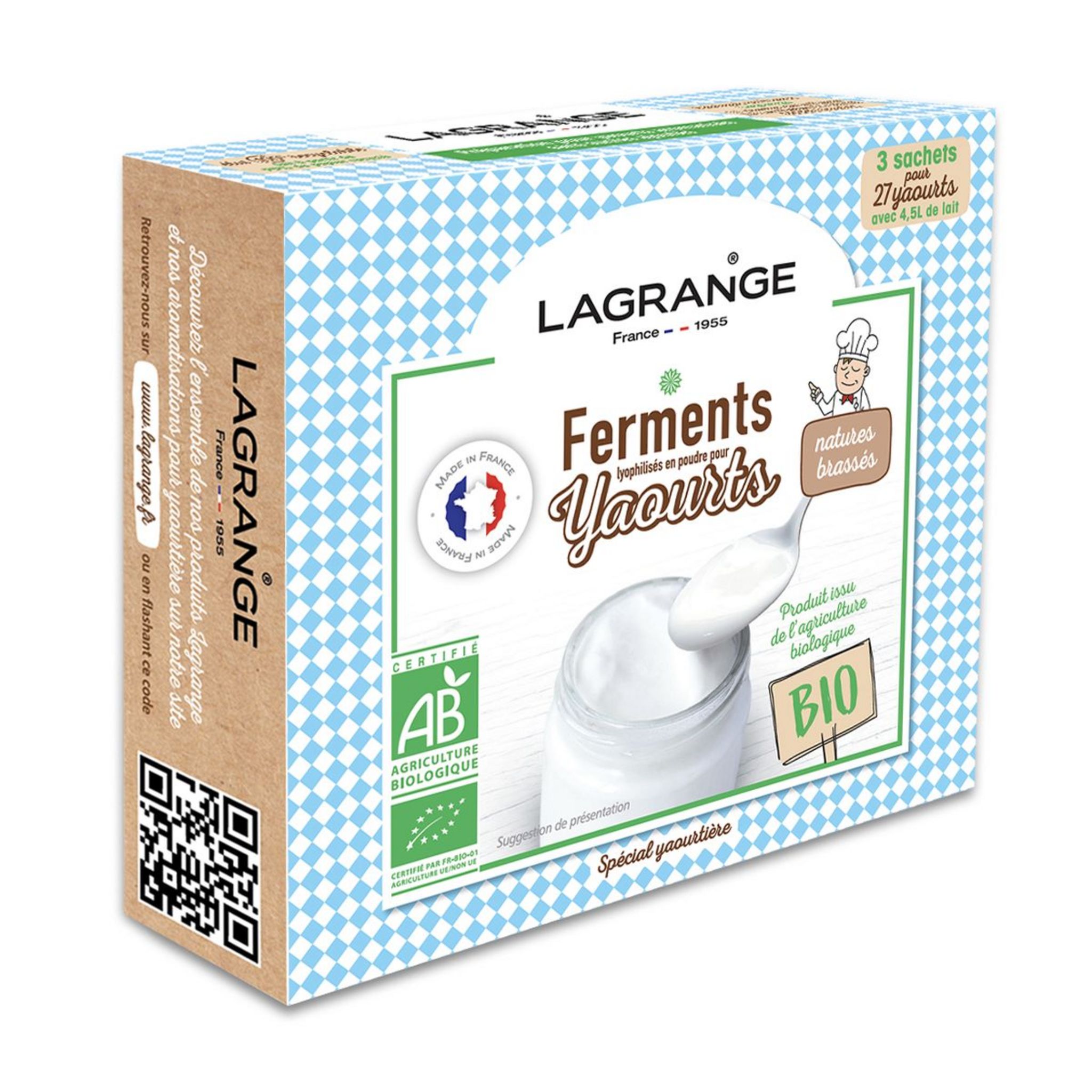 Auchan ferments lactiques pour yaourt x4 8g - 0.008 kg