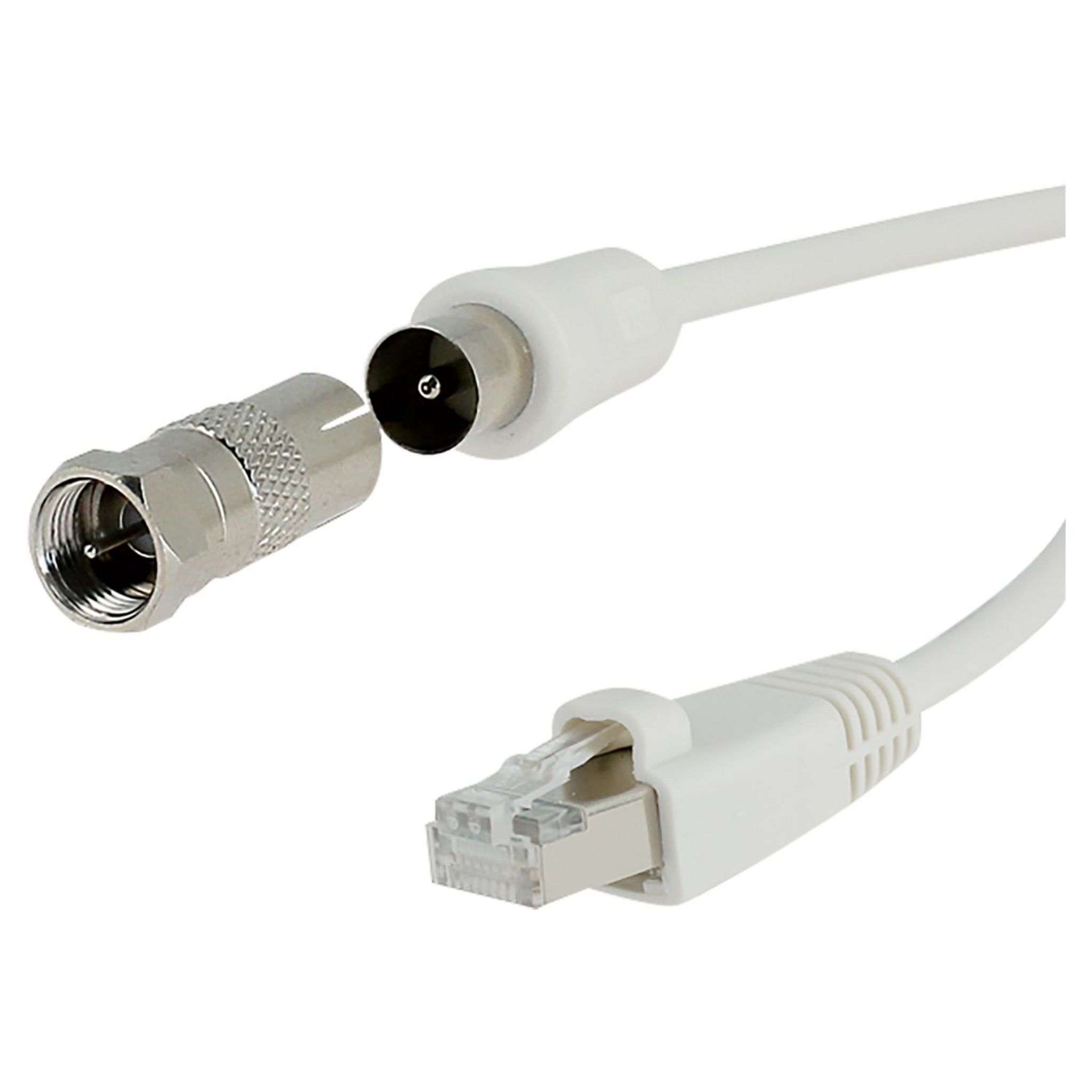 Cordon Vdi Rj45 / Tv Mâle/mâle + Adaptateur 2 Mètres - Sedea - 913062 ❘  Bricoman