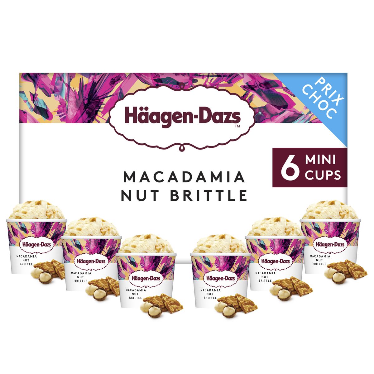 HAAGEN DAZS Mini pot crème glacée vanille macadamia  6 pièces 480g
