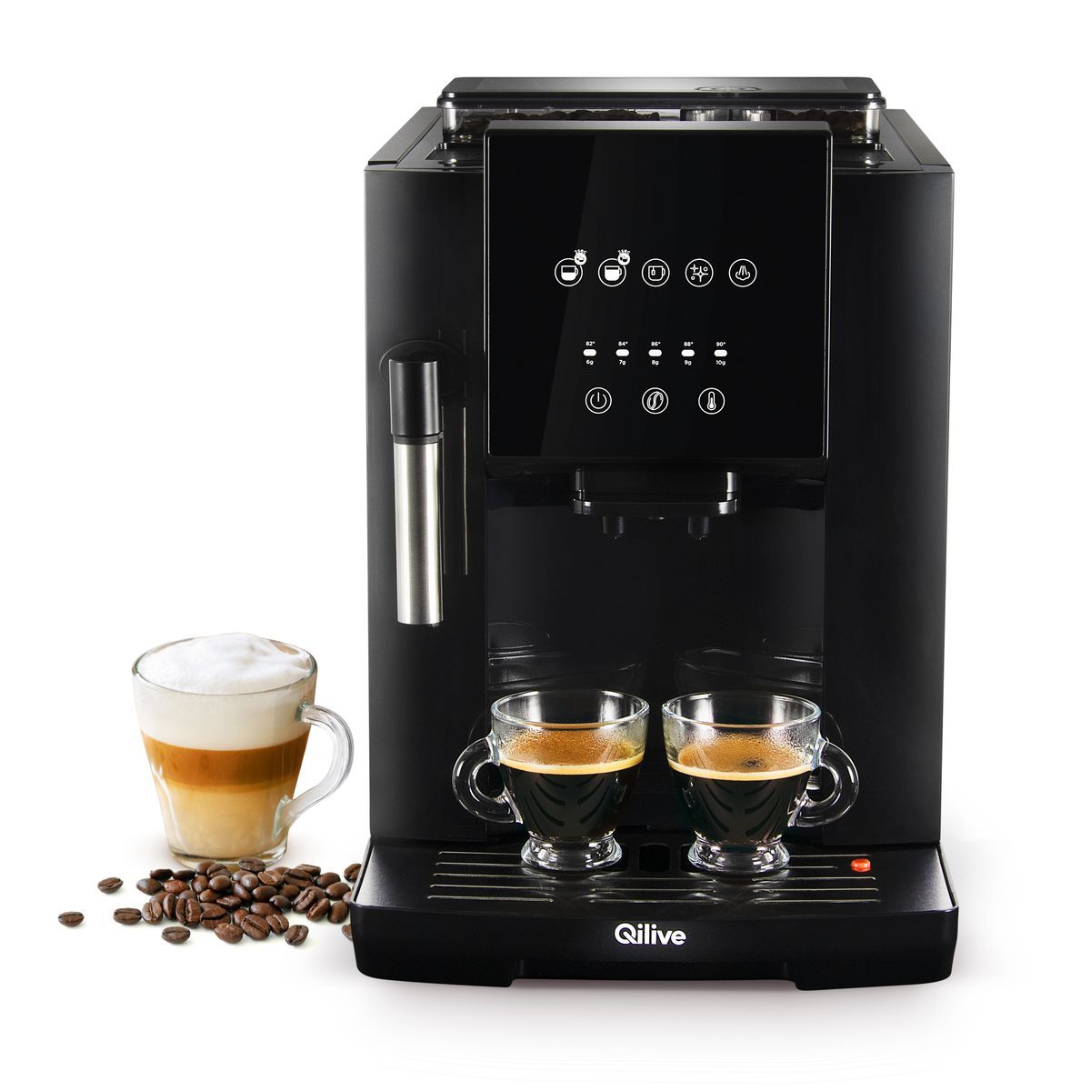 Alarming Grafting Mania QILIVE Machine à café expresso avec broyeur à grain Q.5404 - Noir pas cher  - Auchan.fr