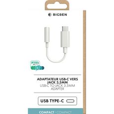 BIGBEN Adaptateur USB C / Jack 3.5mm - Blanc