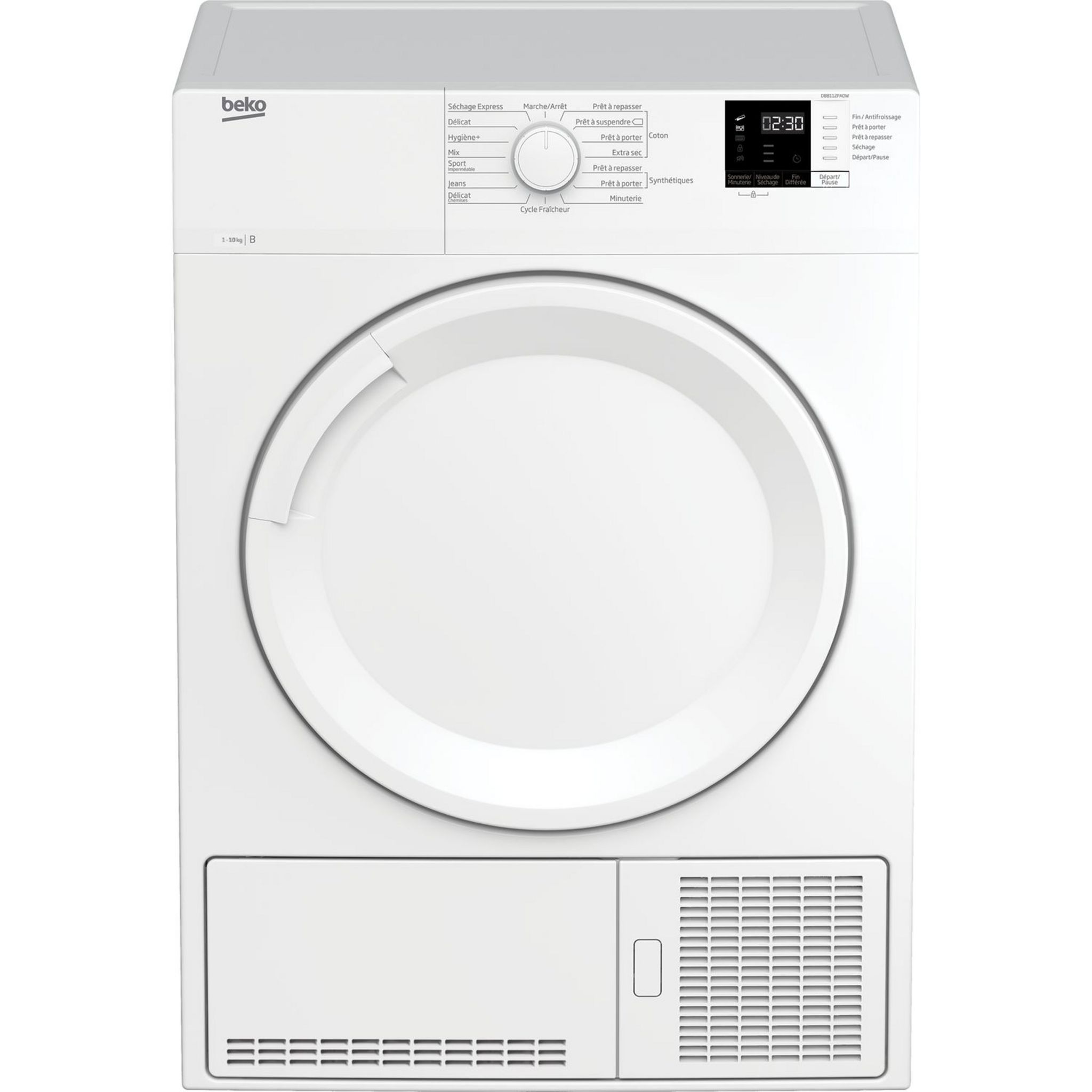 BEKO Sèche linge porte pleine SLCS09W3, 9 kg, Condensation, B pas