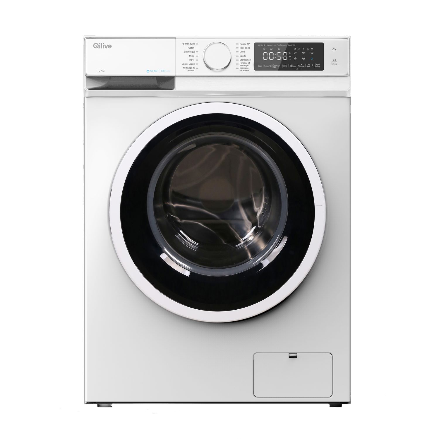 QILIVE Lave linge séchant hublot 600 082 849, 10 kg lavage, 7 kg séchage,  1500 T/min