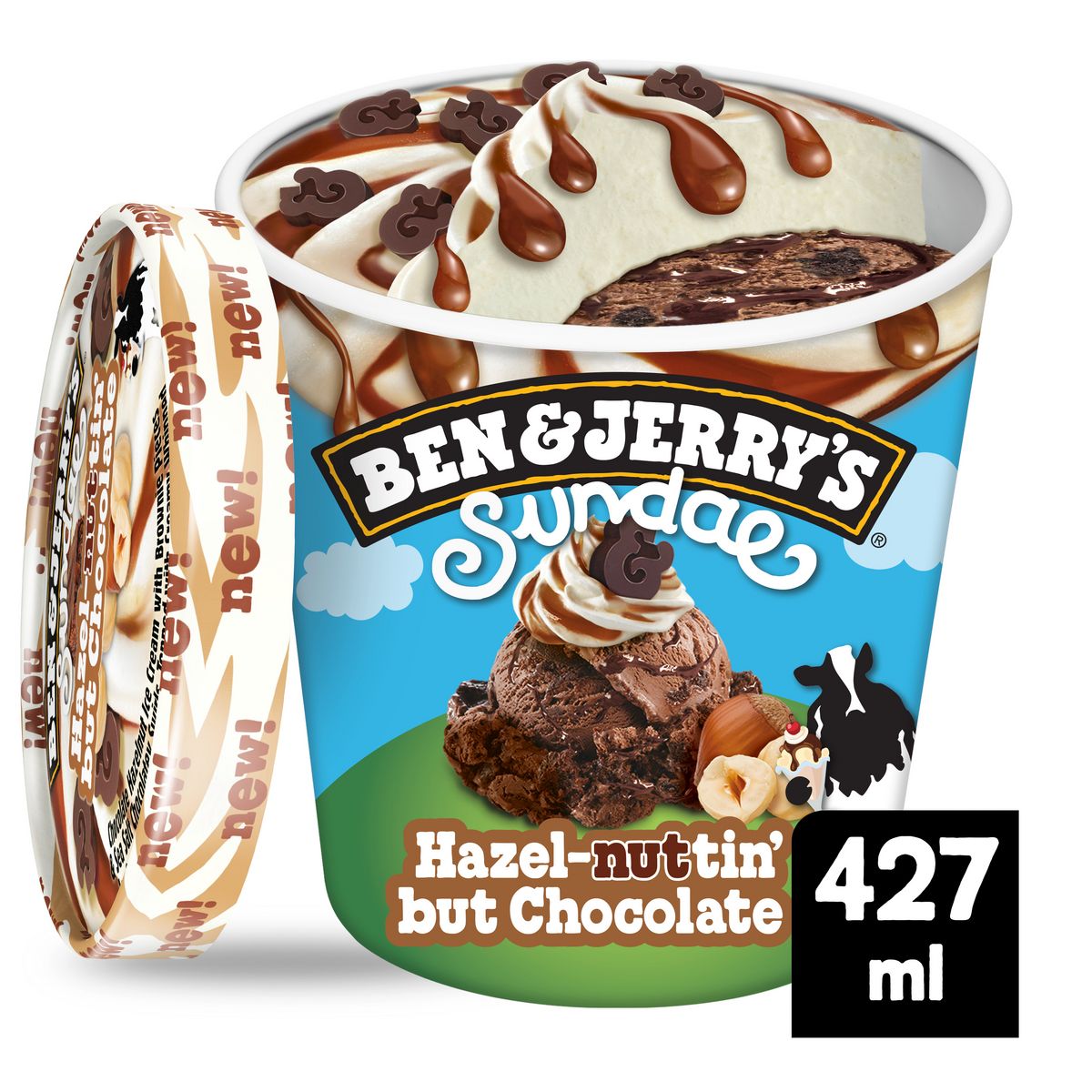 BEN & JERRY'S Sundae - Pot de crème glacée chocolat-noisette avec des morceaux de brownies 344g