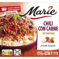 MARIE Chili con carne et riz parfumé 4 parts 950g