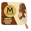 MAGNUM Mini bâtonnet glacé aux amandes chocolat blanc chocolat au lait 6 pièces 264g