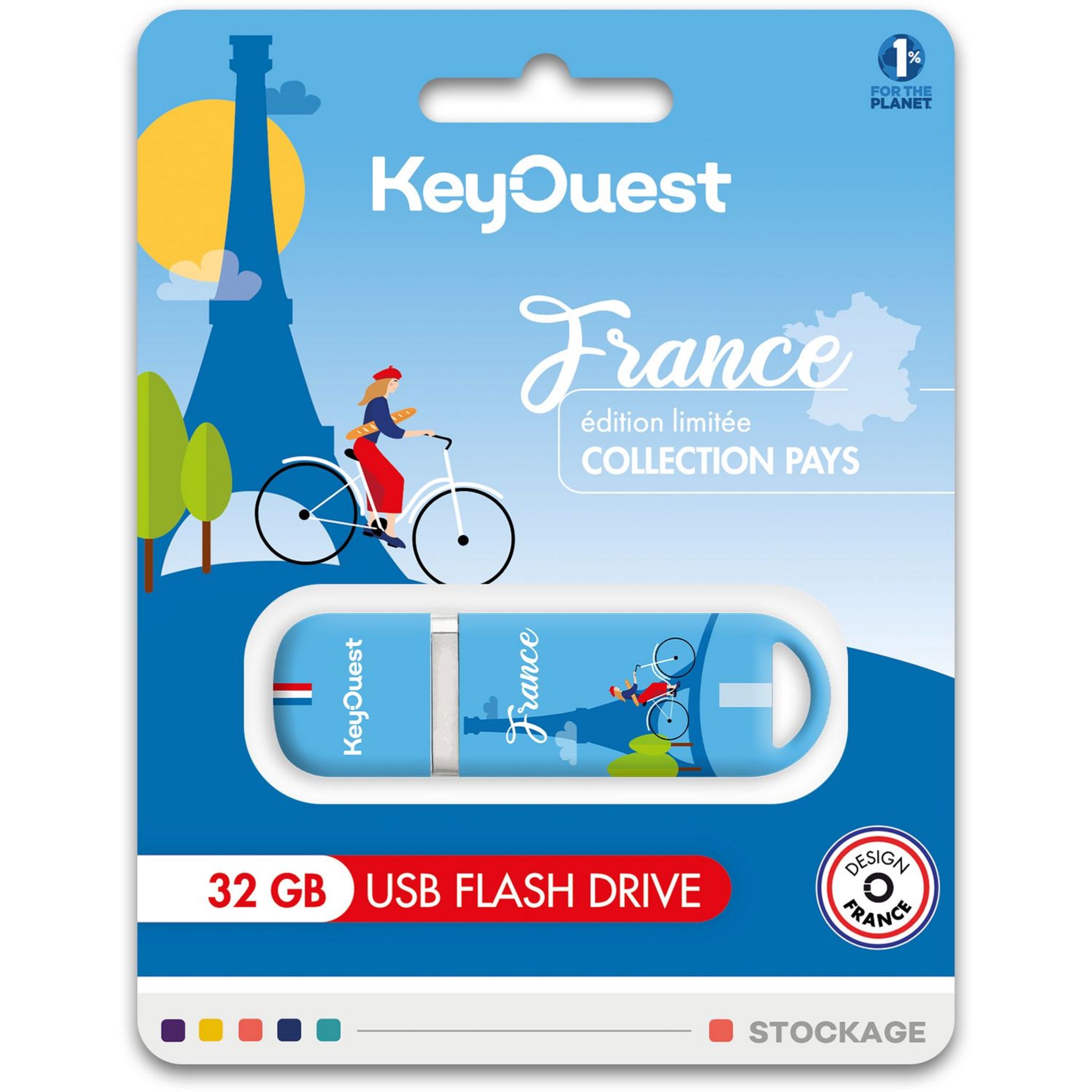 QILIVE Clé USB 16 GO USB 3.2 K103 - Bleu pas cher 