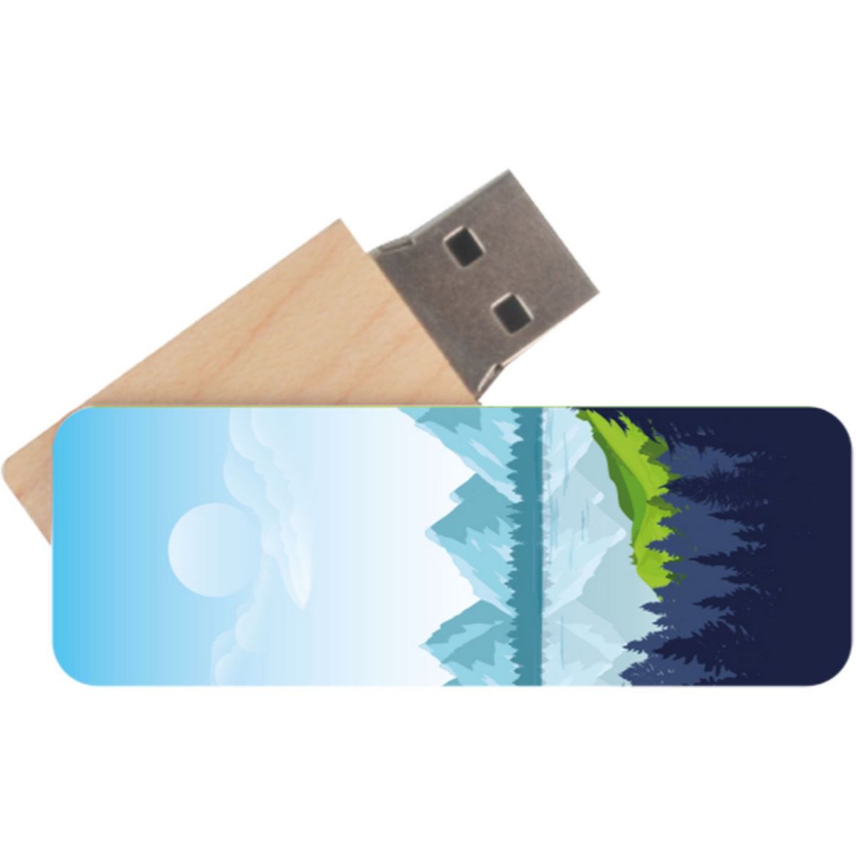 KEYOUEST Clé USB 32Go Bois Savoie - Bois, bleu à motif