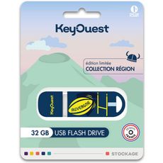 KEYOUEST Clé USB 32Go - Auvergne - Bleu foncé et jaune