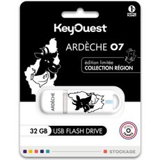 KEYOUEST Clé USB 32Go Ardèche - Blanc et noir