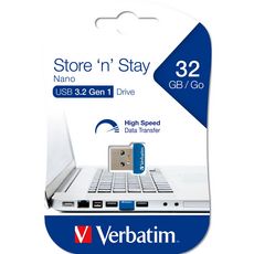 VERBATIM Clé USB NANO 32G SNS USB3.2G1 - Bleu
