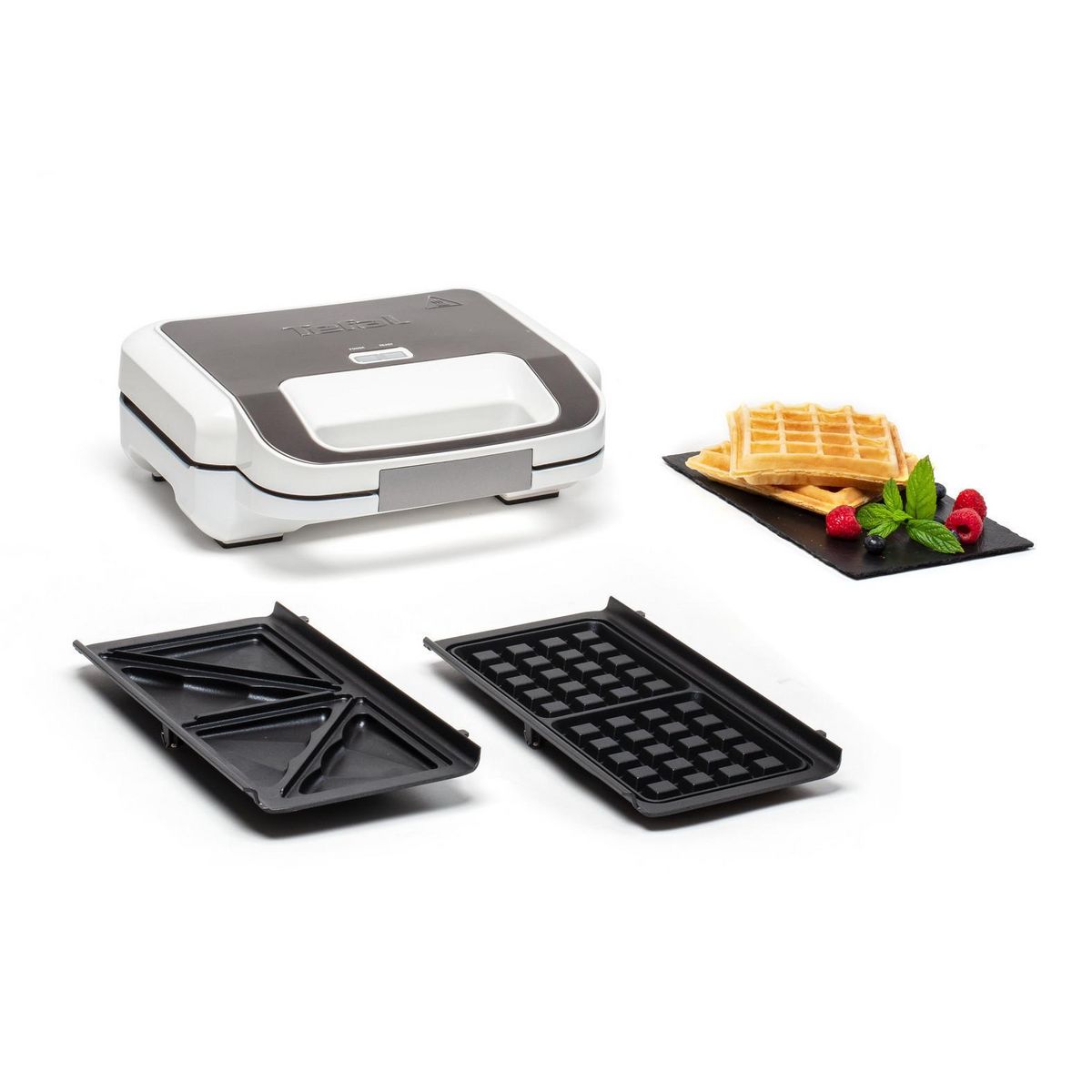 TEFAL Gaufrier croque-monsieur SW853D12 Snack collection - Inox pas cher 