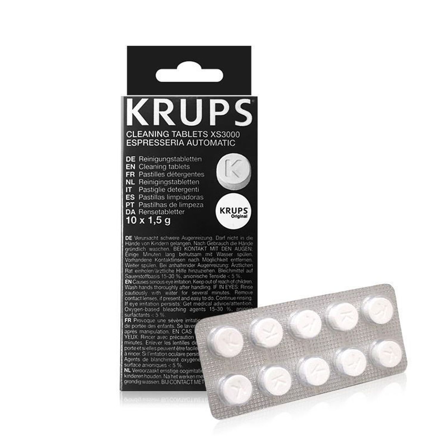 KRUPS Pastilles nettoyantes broyeur à café XS300010 - Blanc pas cher 