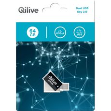 QILIVE Clé USB 64GO T260 USB/M USB - Blanc et noir