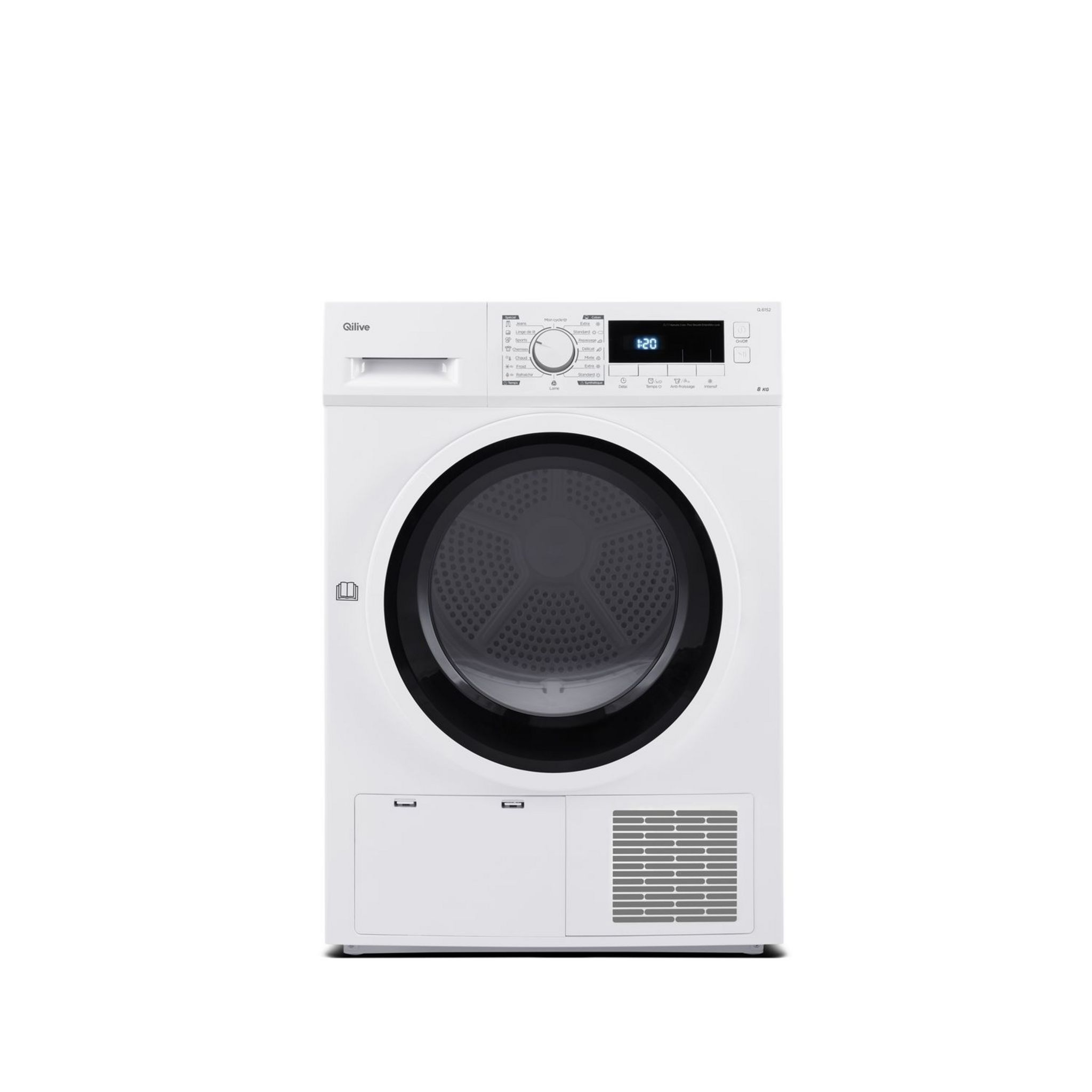 QILIVE Sèche linge hublot Q.6152 - 8 kg, Pompe à chaleur, A++ pas