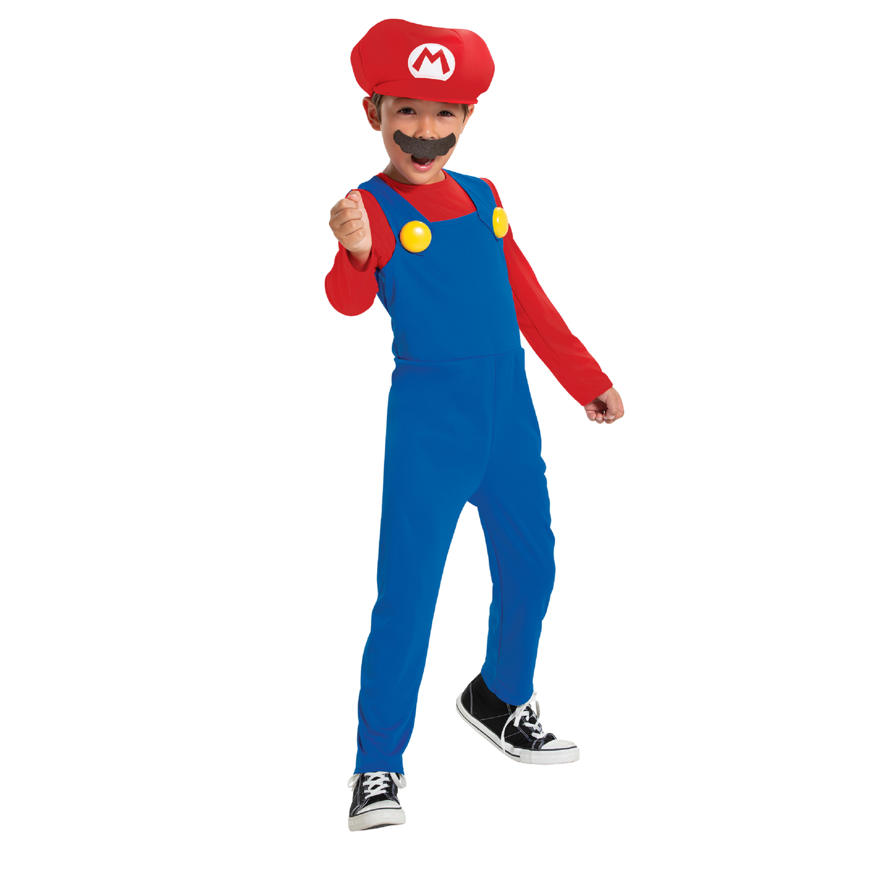 Déguisement Mario pour enfants, 4 pièces déguisement Mario avec body,  casquette Mario
