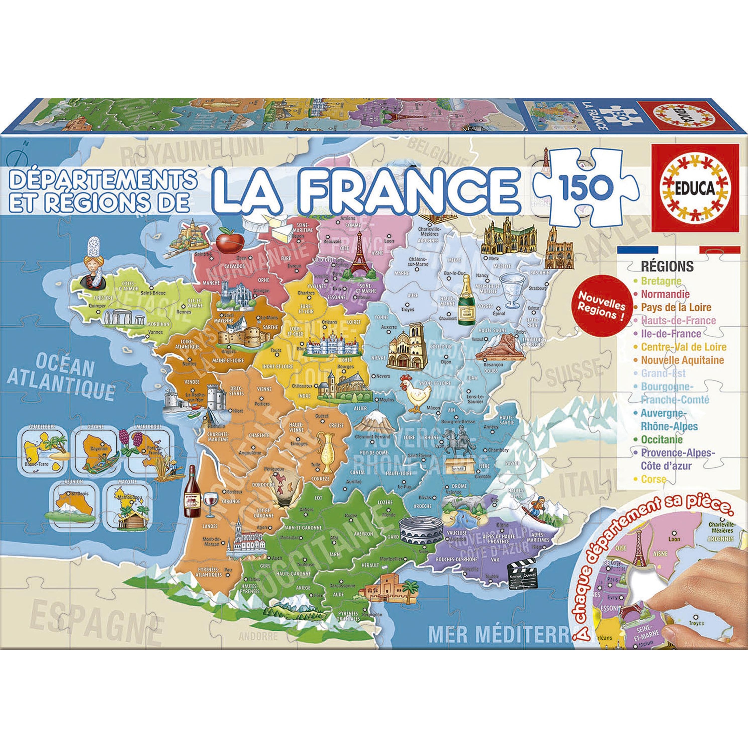 Puzzle 1500 pièces : Le monde, carte politique - Educa - Rue des Puzzles