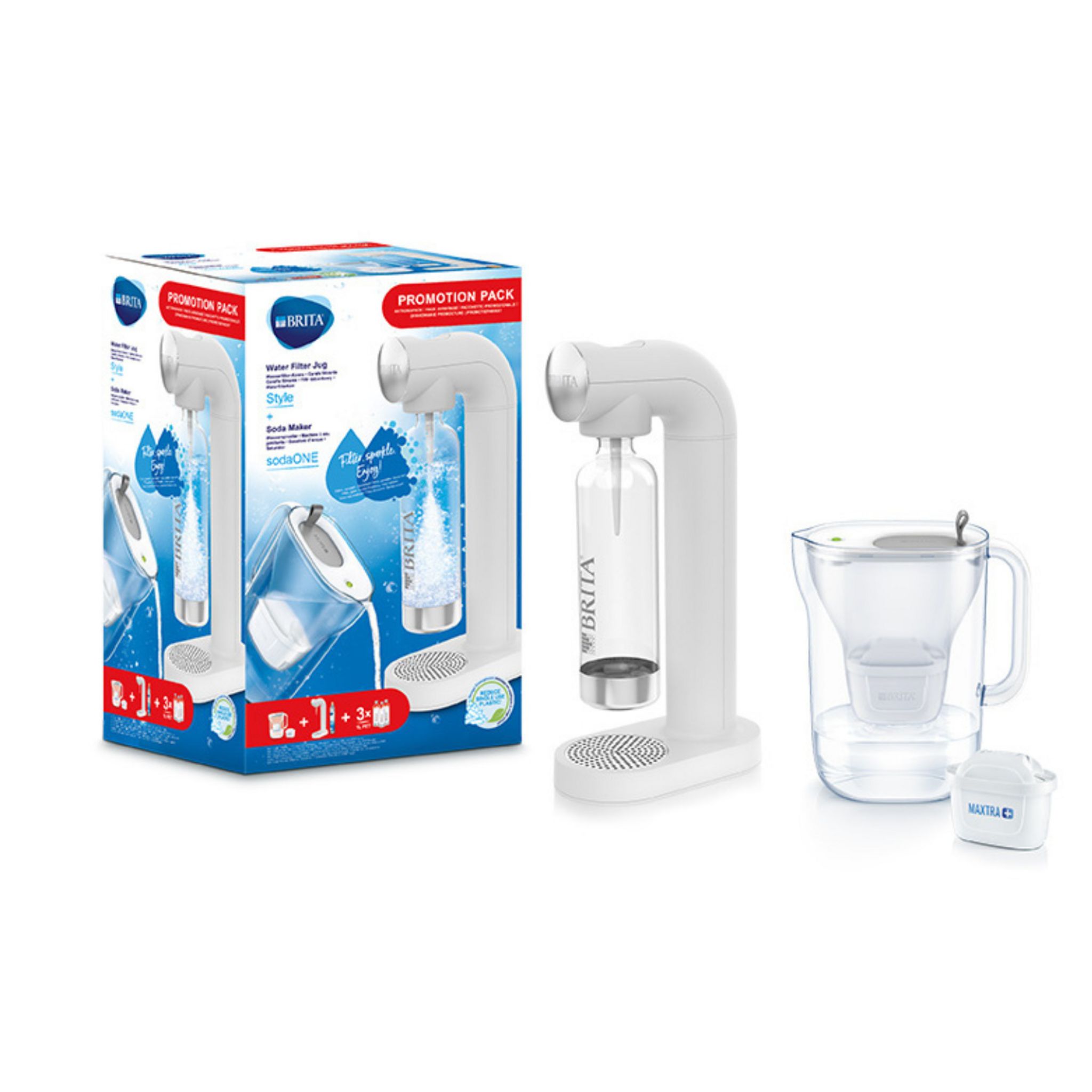 Gazéificateur d'eau BRITA sodaONE pack de 2 bouteilles