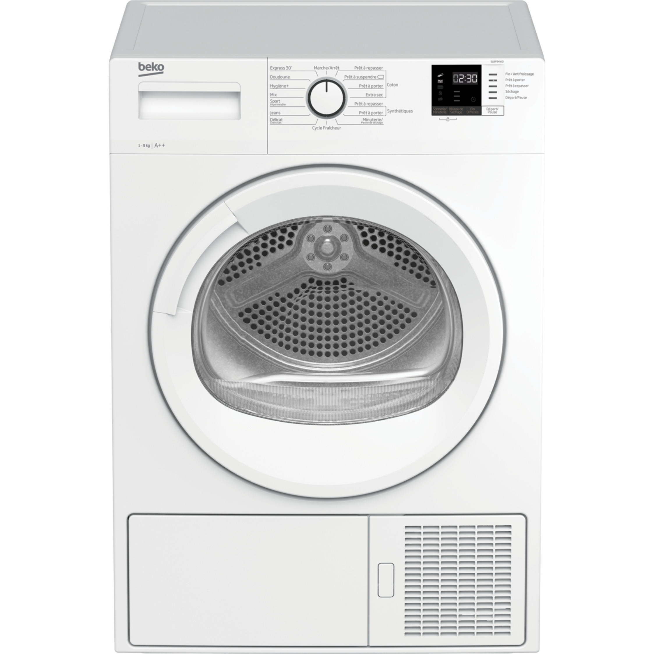 BEKO Sèche linge SLBF94W0, Pompe à chaleur, 9 kg, A++ pas cher