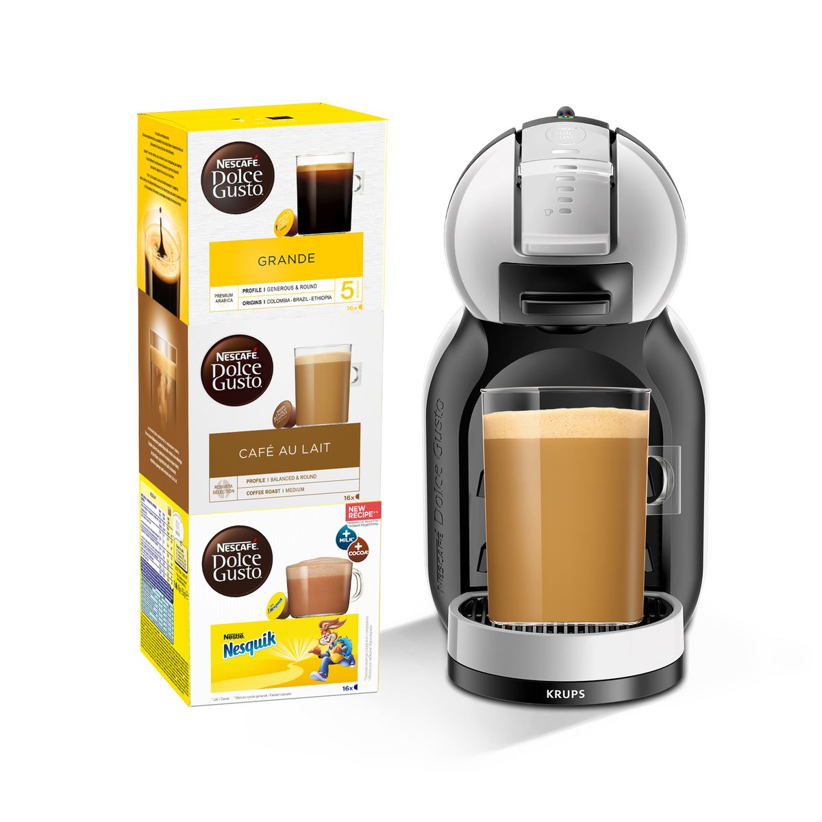 Machine à café Krups Dolce Gusto Mini Me YY4892FD Gris artic + 60