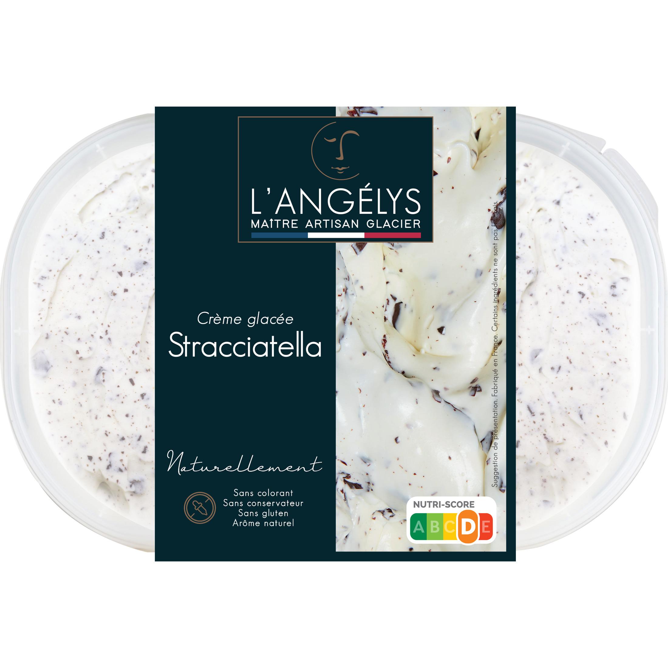 L'ANGELYS Crème glacée stracciatella 500g pas cher 