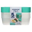 sistema lot de 5 boites compartiment 1.9l