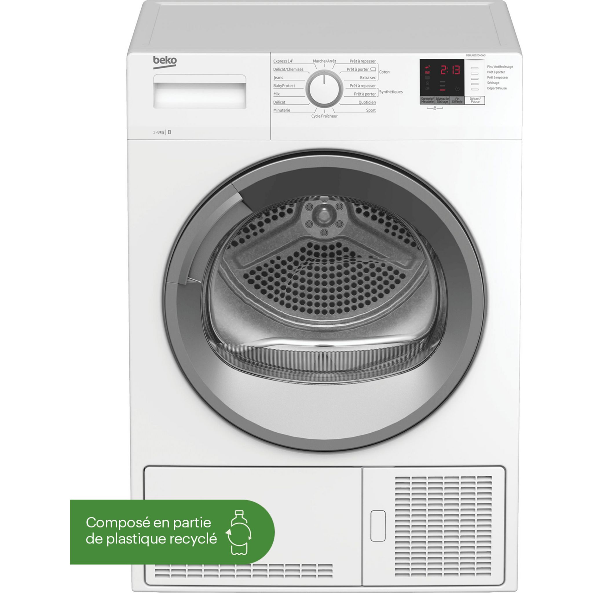 QILIVE Sèche linge hublot Q.6836 - 8 kg, condensation, B pas cher 