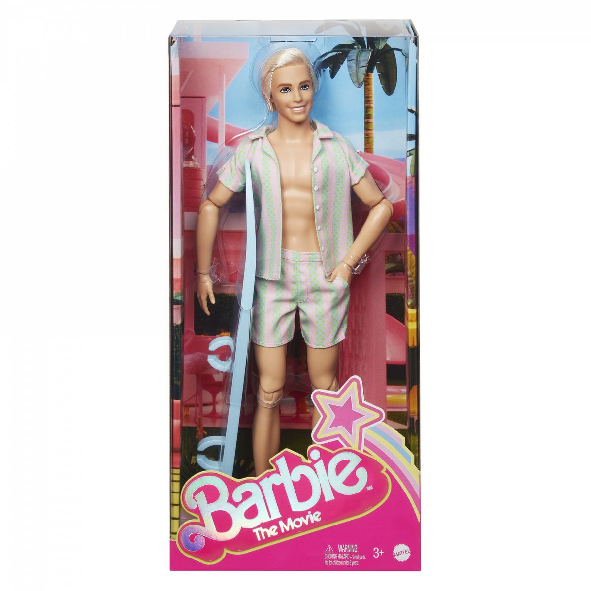 MATTEL Poupee KEN avec ensemble de plage raye Barbie le film pas cher Auchan