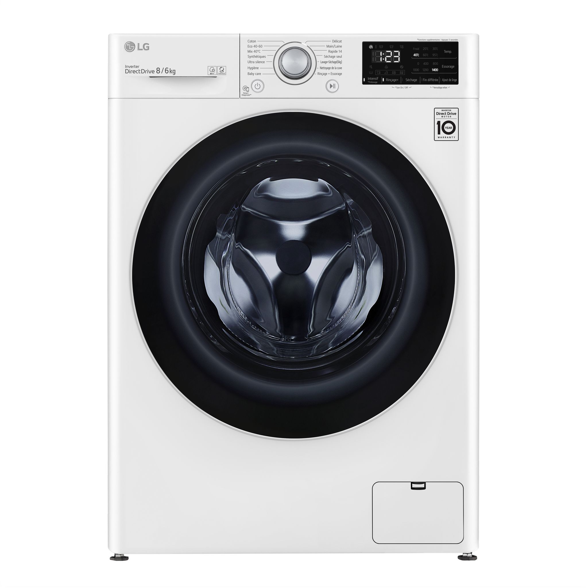 QILIVE Lave linge séchant hublot 600 082 849, 10 kg lavage, 7 kg