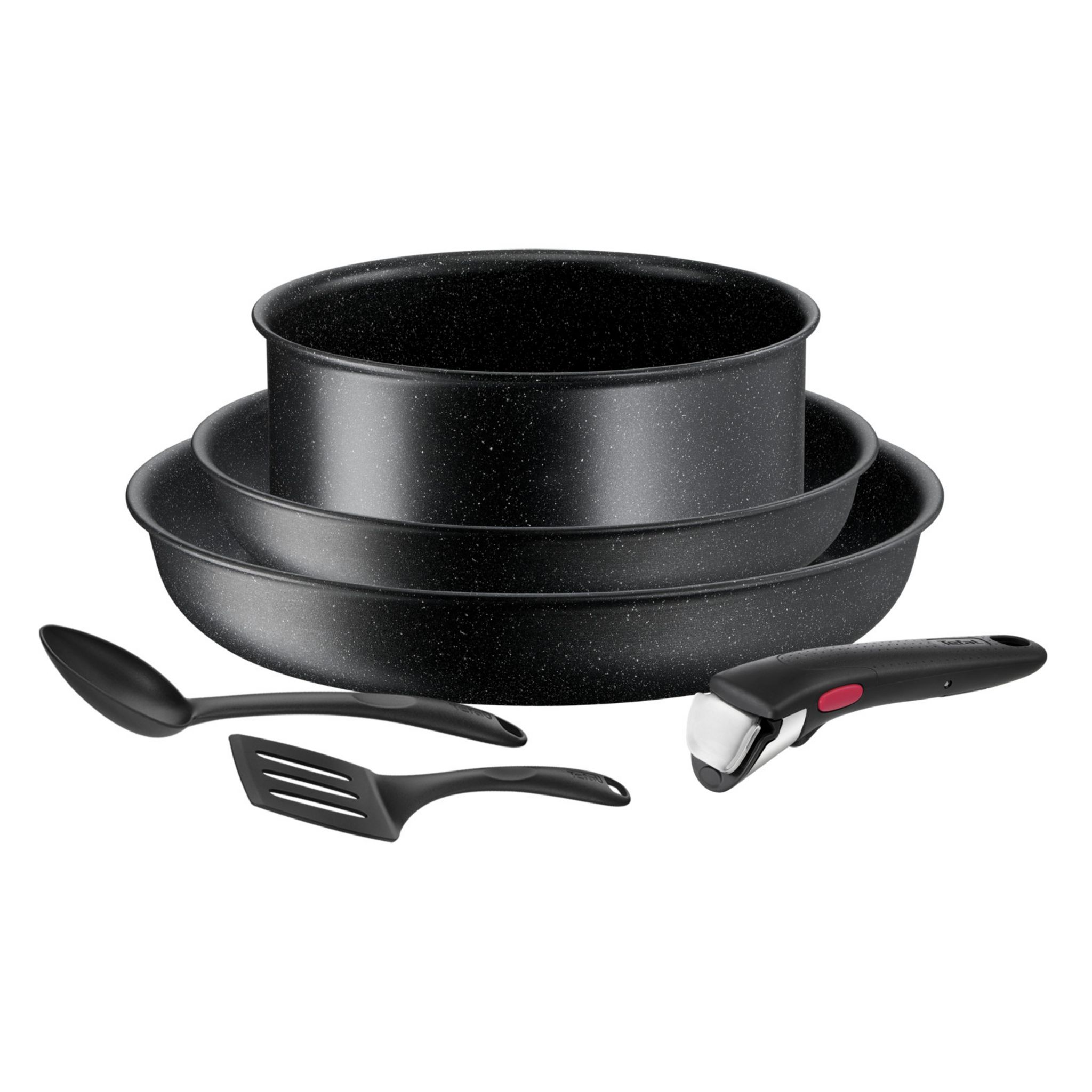 TEFAL Batterie de cuisine induction 6 pièces BLACK STONE pas cher 