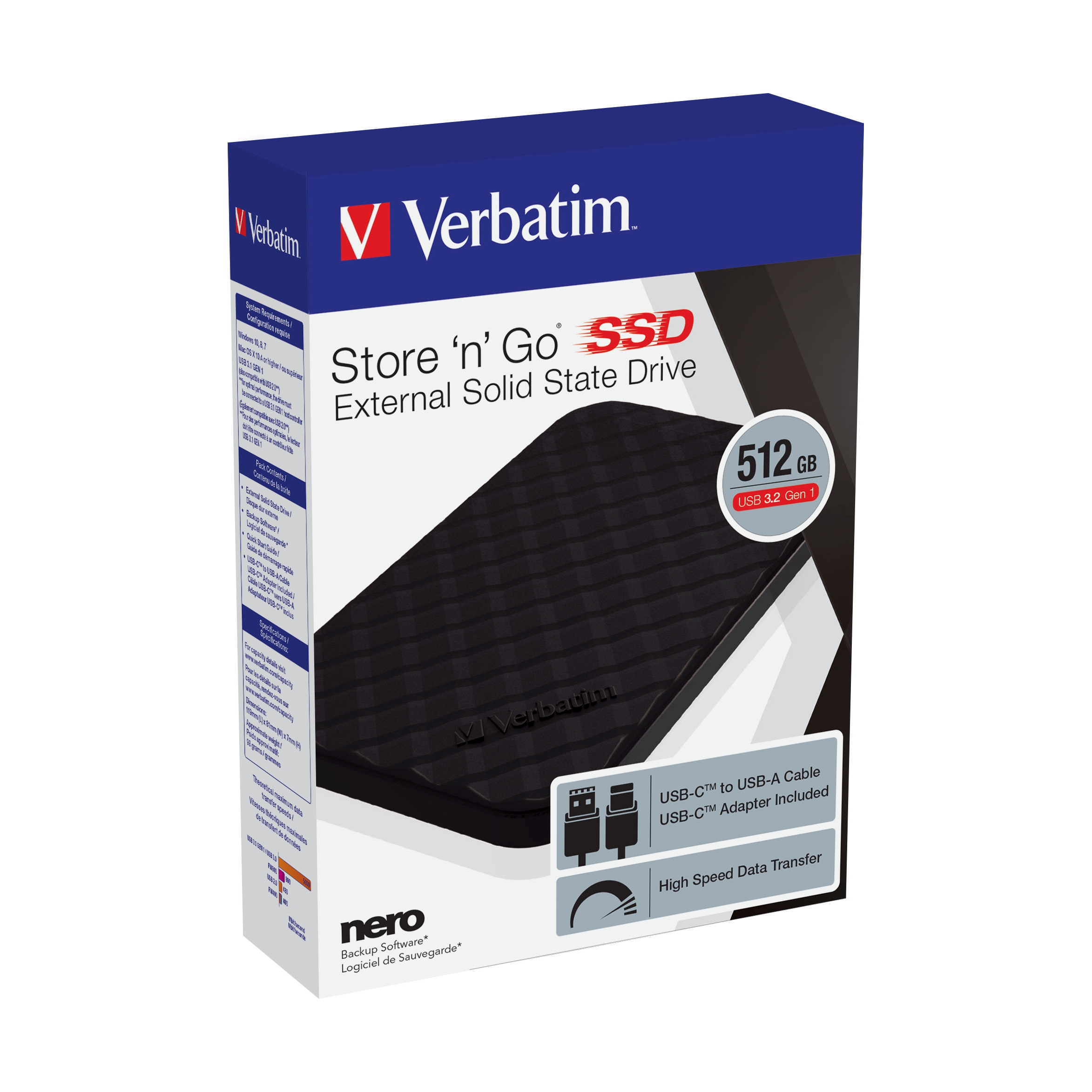 Verbatim SmartDisk disque dur externe 500 Go Noir