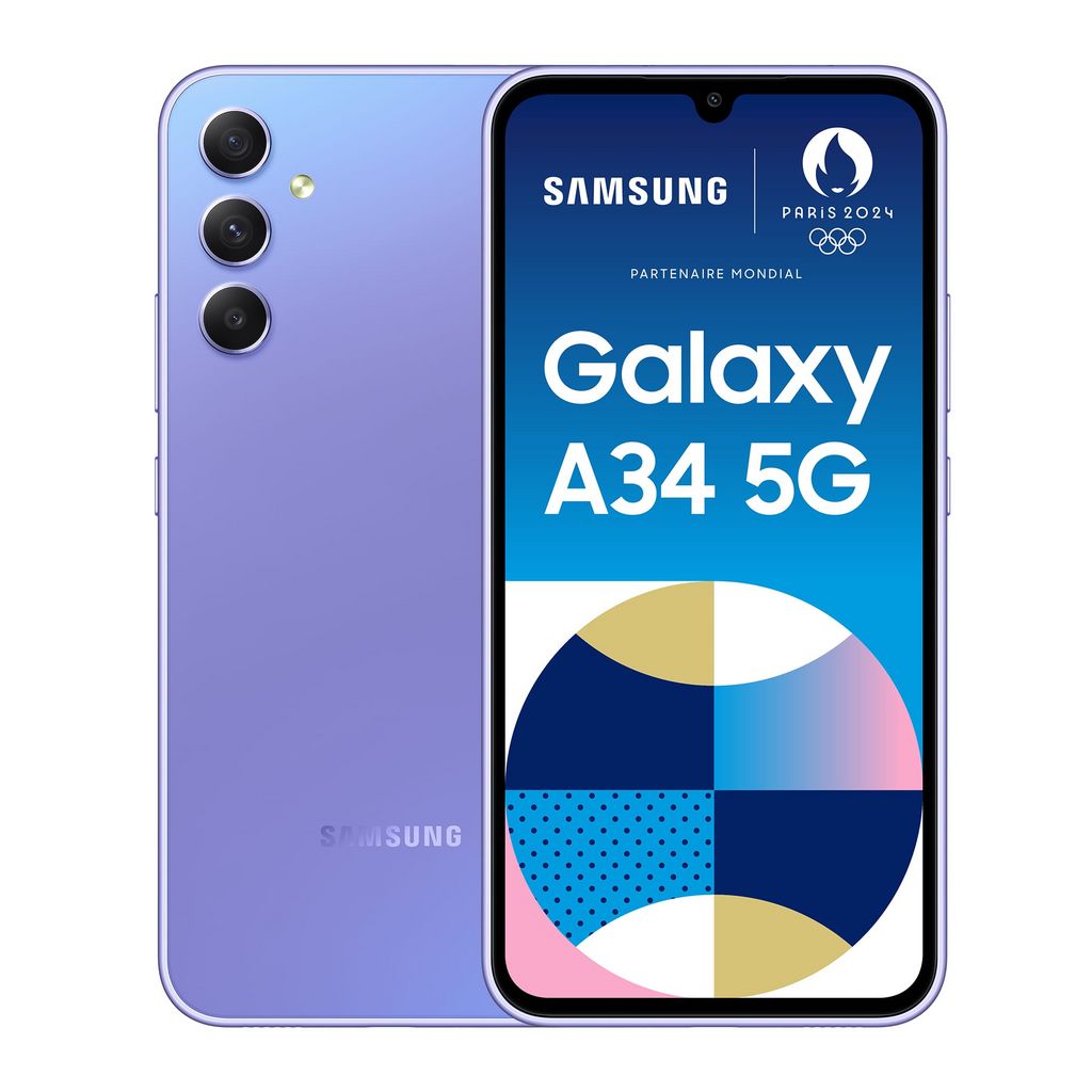 Samsung Galaxy A34 5G (Lavande) - 128 Go - Smartphone Samsung sur