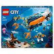 lego city 60379 - le sous-marin d’exploration en eaux profondes, jouet avec drone, figurines requin, épave et minifigurines plongeur