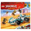 lego ninjago 71791 - la voiture de course spinjitzu : le pouvoir du dragon de zane, jouet modèle réduit avec rotation et 4 minifigurines, cadeau enfants dès 7 ans