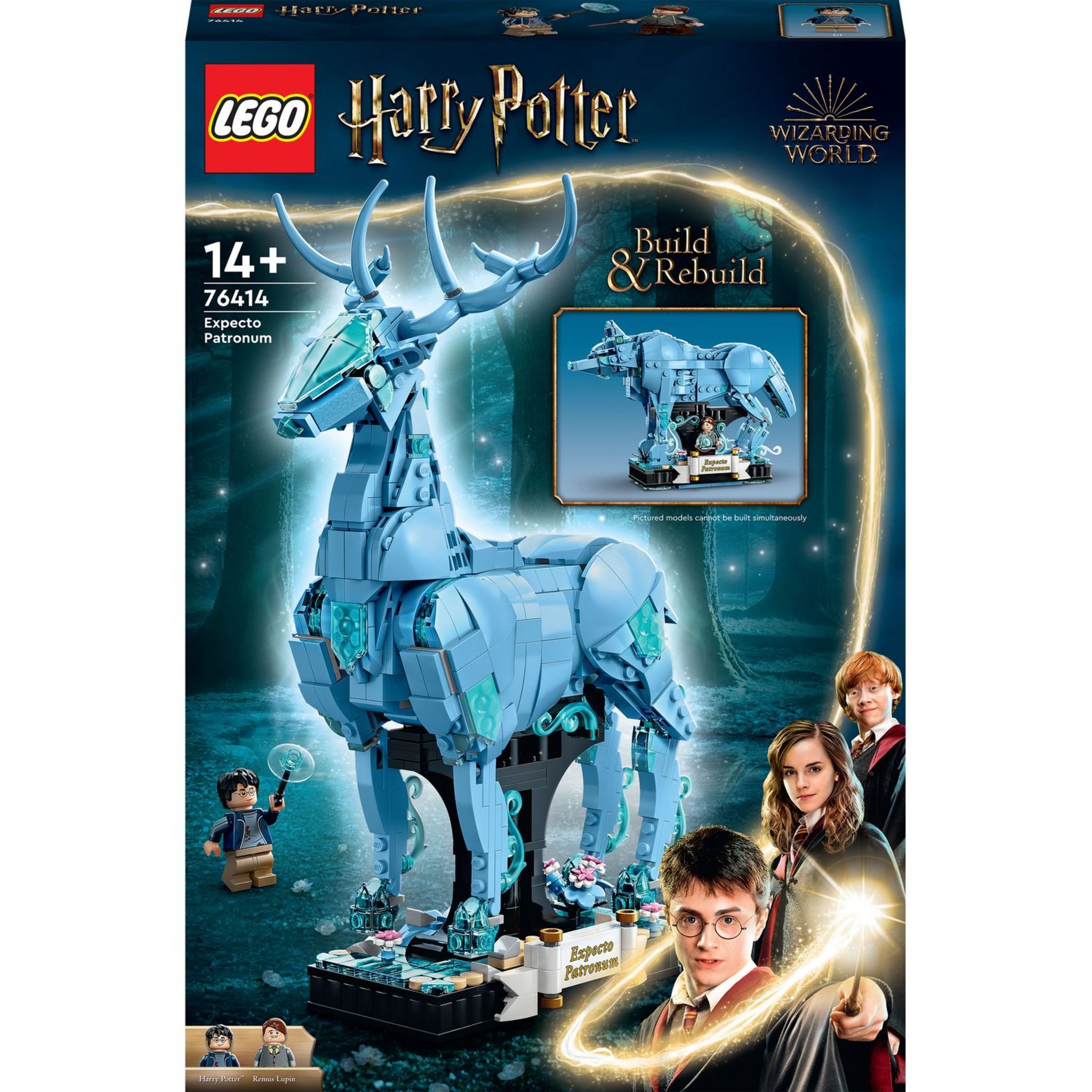 LEGO Harry Potter 76414 - Expecto Patronum, Maquette 2-en-1 avec Figurines  Animales Cerf et Loup, Décoration Accessoire de Chambre pas cher 