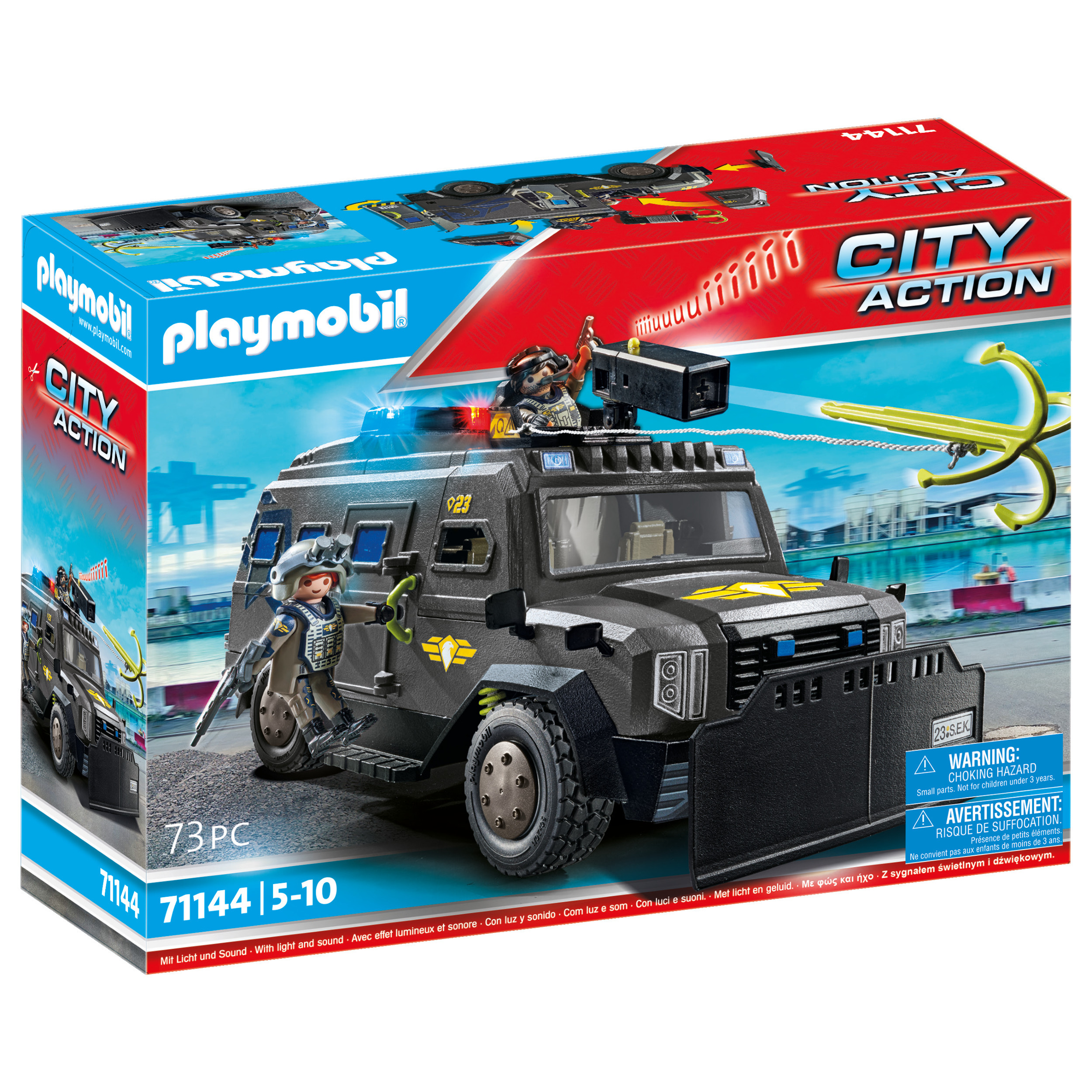 PLAYMOBIL 70444 City action - Camion avec benne et plateforme pas cher 