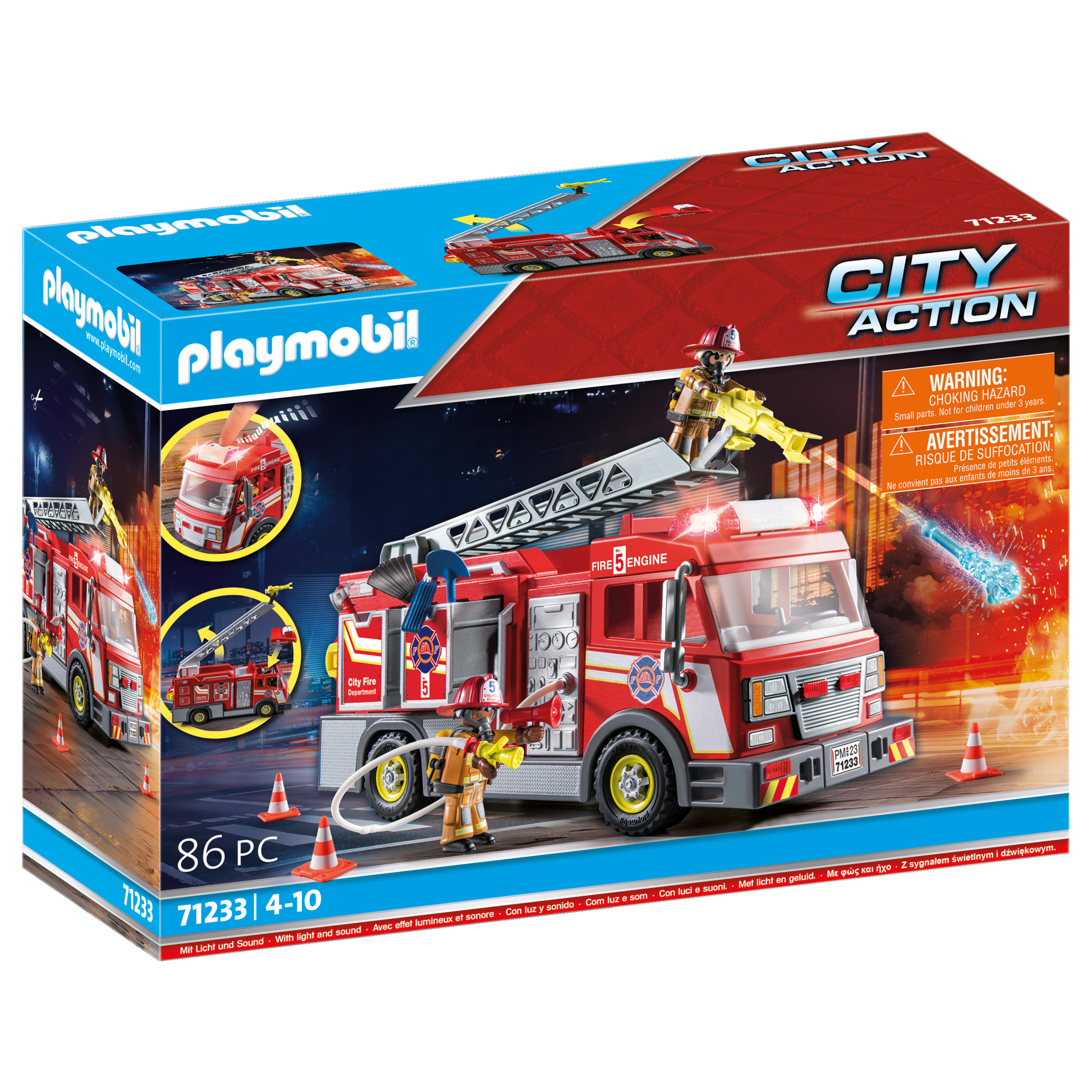 LEGO City 60375 La caserne et le camion de pompier, Jouet avec Véhicule  d’Urgence, Jouet Éducatif pas cher 