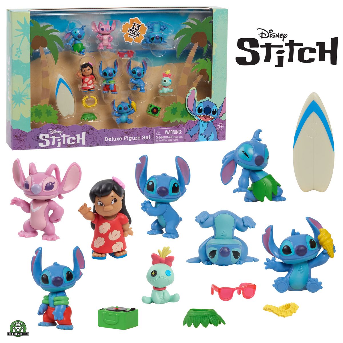 Coffret STITCH figurines et accessoires 13 pièces pas cher 