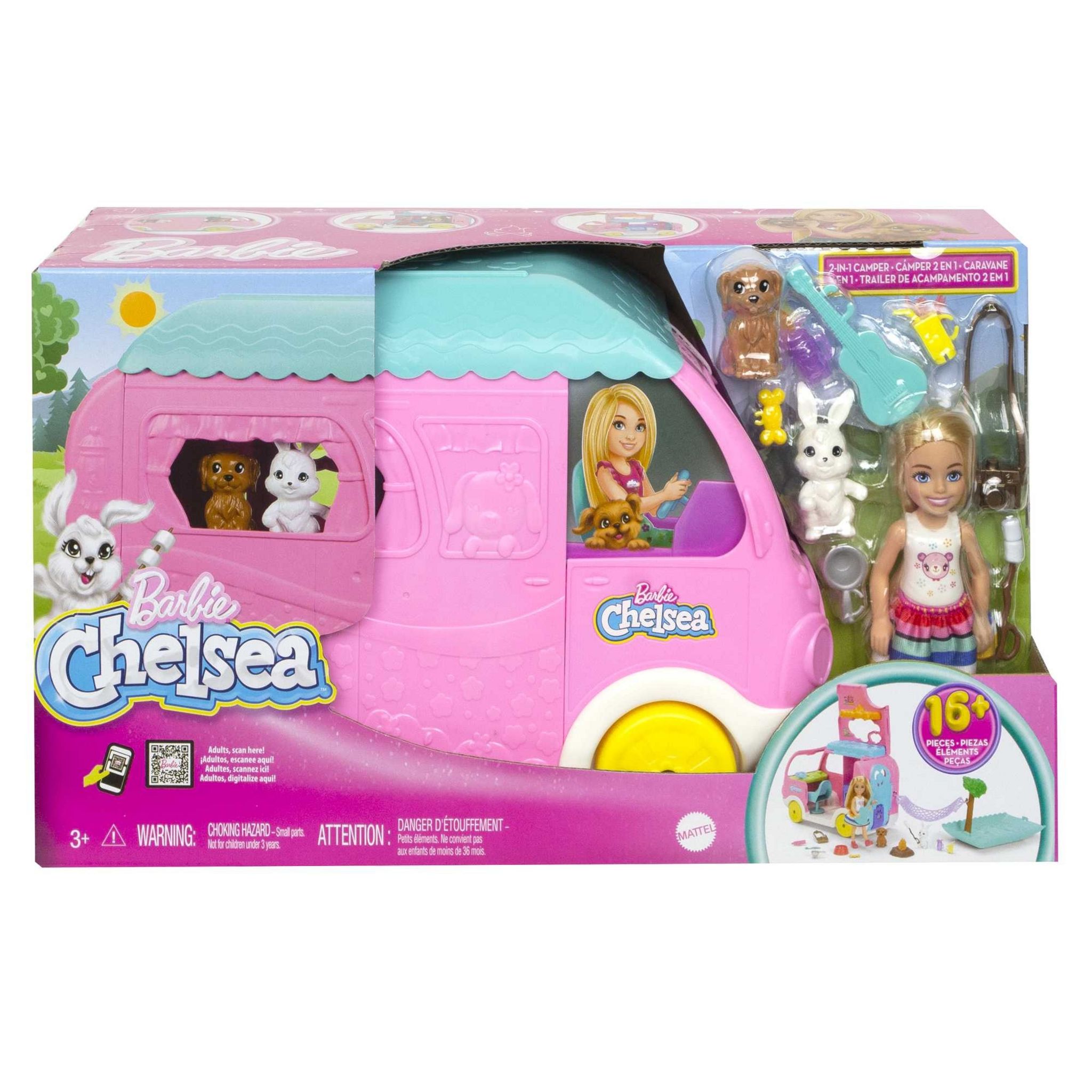 MATTEL Poupee Barbie Chelsea et Son Camping Car pas cher Auchan